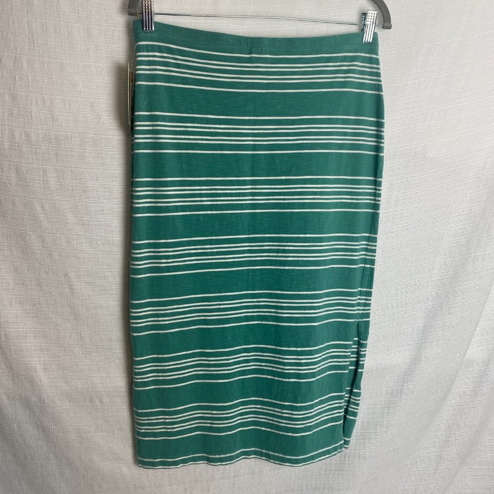 Green Striped Pencil Skirt - Women